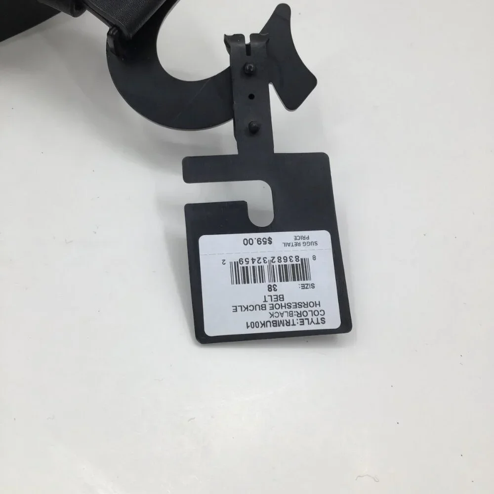 NWT True Religion Horseshoe Belt Mens 38 Black Leather Streetwear Urban